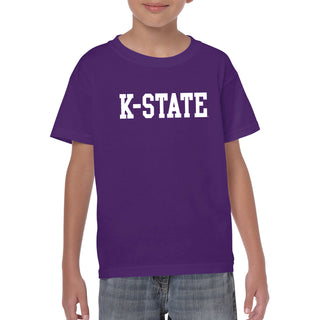 Kansas State University Wildcats Basic Block Cotton Youth T-Shirt - Purple