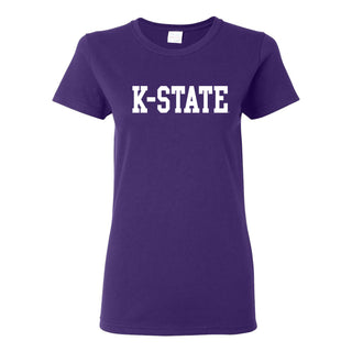 Kansas State University Wildcats Basic Block Cotton Women's T-Shirt - Purple