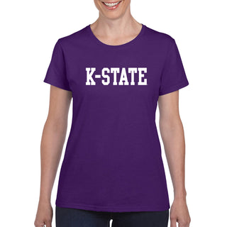 Kansas State University Wildcats Basic Block Cotton Women's T-Shirt - Purple