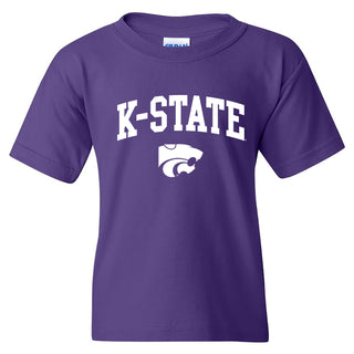 Kansas State University Wildcats Arch Logo Cotton Youth T-Shirt - Purple