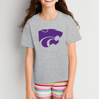 Kansas State University Wildcats Primary Logo Cotton Youth T-Shirt - Sport Grey