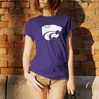 Kansas State University Wildcats Primary Logo Cotton T-Shirt - Purple