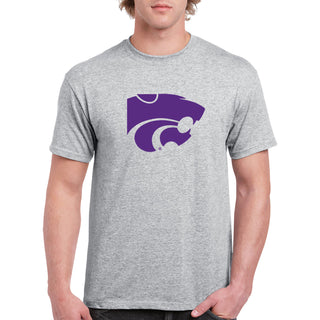 Kansas State University Wildcats Primary Logo Cotton T-Shirt - Sport Grey