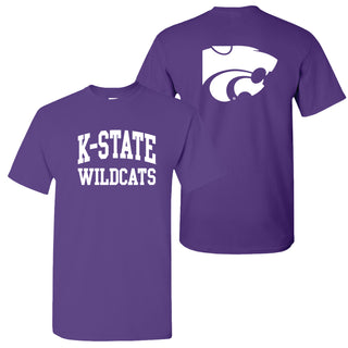 Kansas State University Wildcats Front and Back Print Cotton T-Shirt - Purple