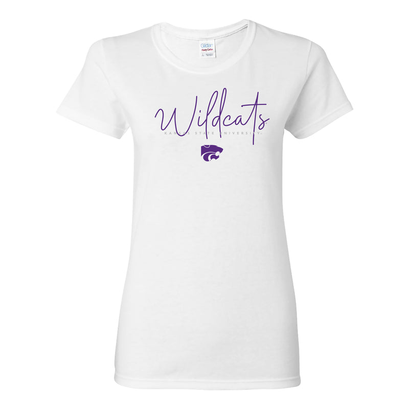 Kansas State Thin Script Womens T-Shirt - White