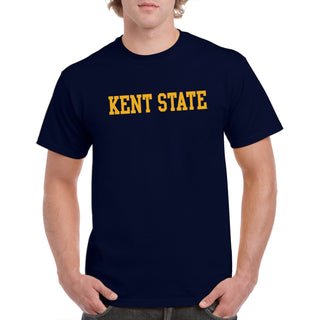 Kent State University Golden Flashes Basic Block Short Sleeve T Shirt - Navy