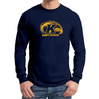 Kent State University Golden Flashes Primary Logo Long Sleeve  T-Shirt - Navy