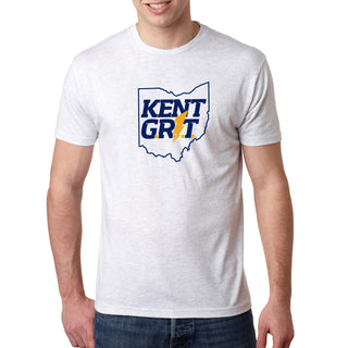 Kent State Golden Flashes Kent Grit Logo Triblend T Shirt - Heather White