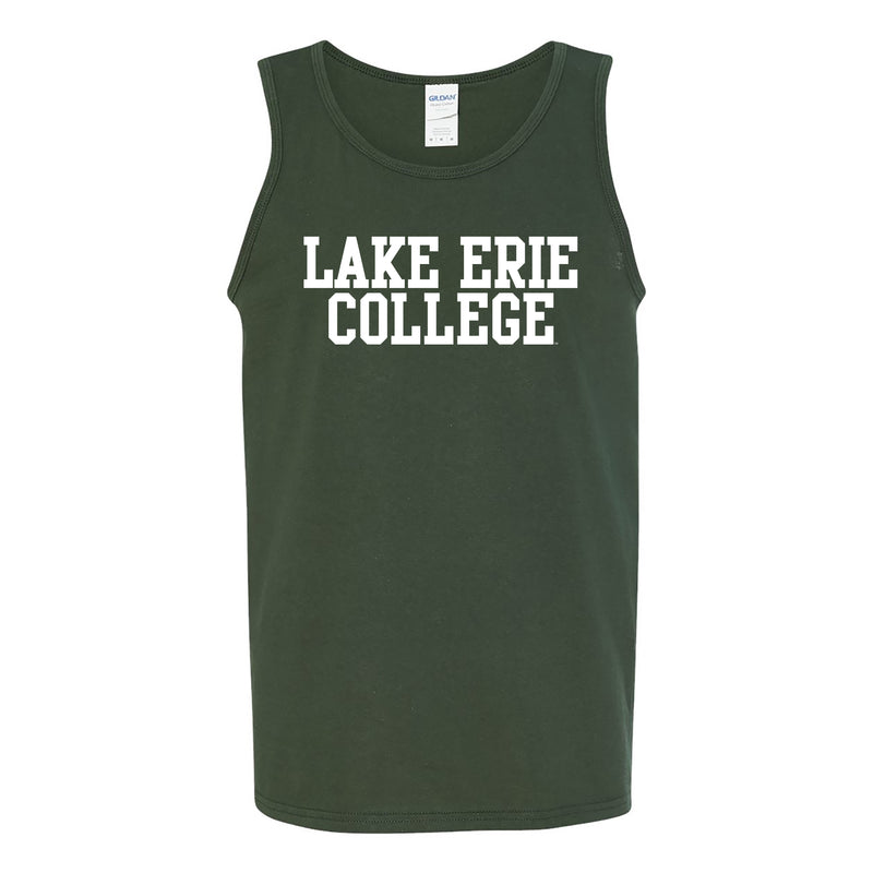 Lake Erie College Storm Basic Block Tank Top - Forest