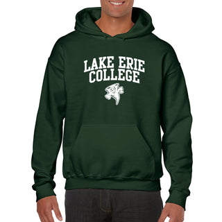 Lake Erie College Storm Arch Logo Heavy Blend Hoodie - Forest