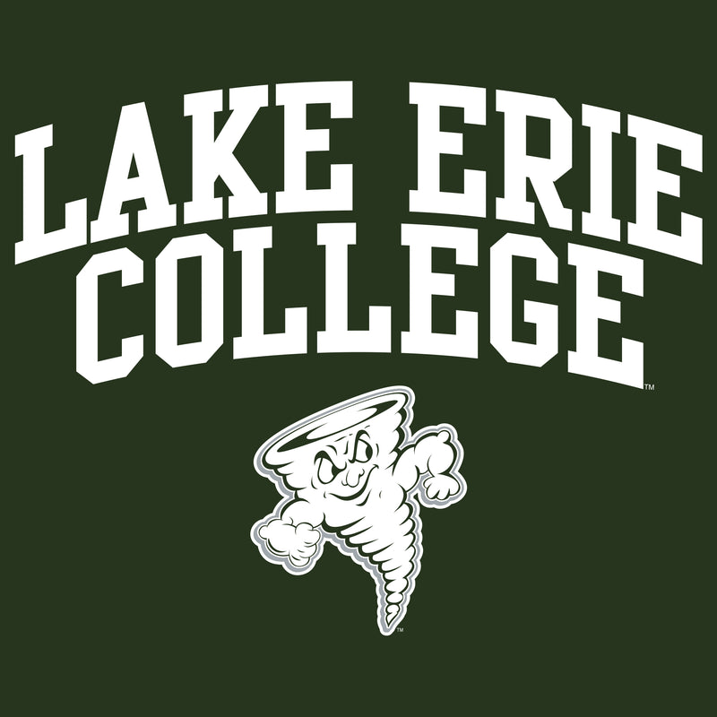 Lake Erie College Storm Arch Logo Womens Short Sleeve T Shirt - Forest