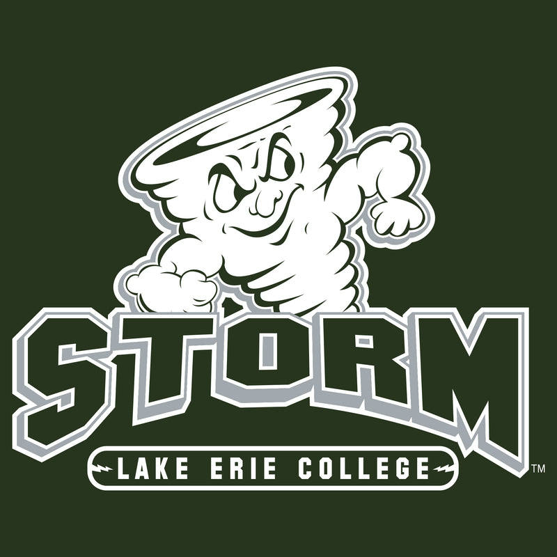 Lake Erie College Storm Primary Logo Heavy Blend Hoodie - Forest