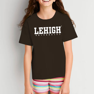 Lehigh University Mountain Hawks Basic Block Youth T-Shirt - Dark Chocolate