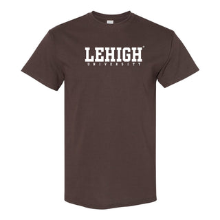 Lehigh University Mountain Hawks Basic Block T-Shirt - Dark Chocolate