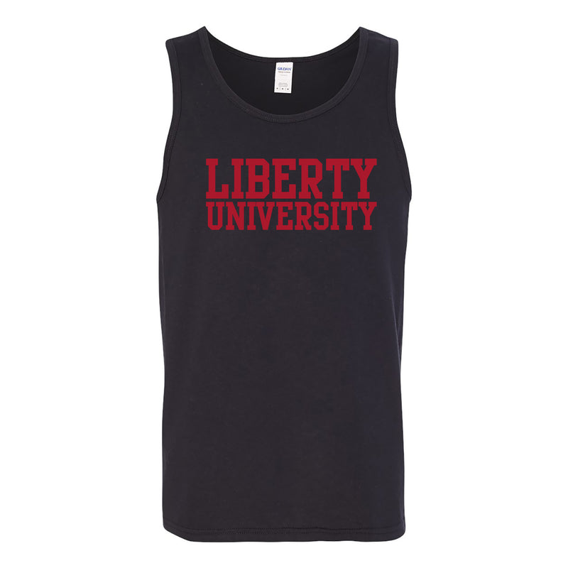 Liberty University Flames Basic Block Tank Top - Navy