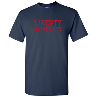 Liberty University Flames Basic Block T Shirt - Navy