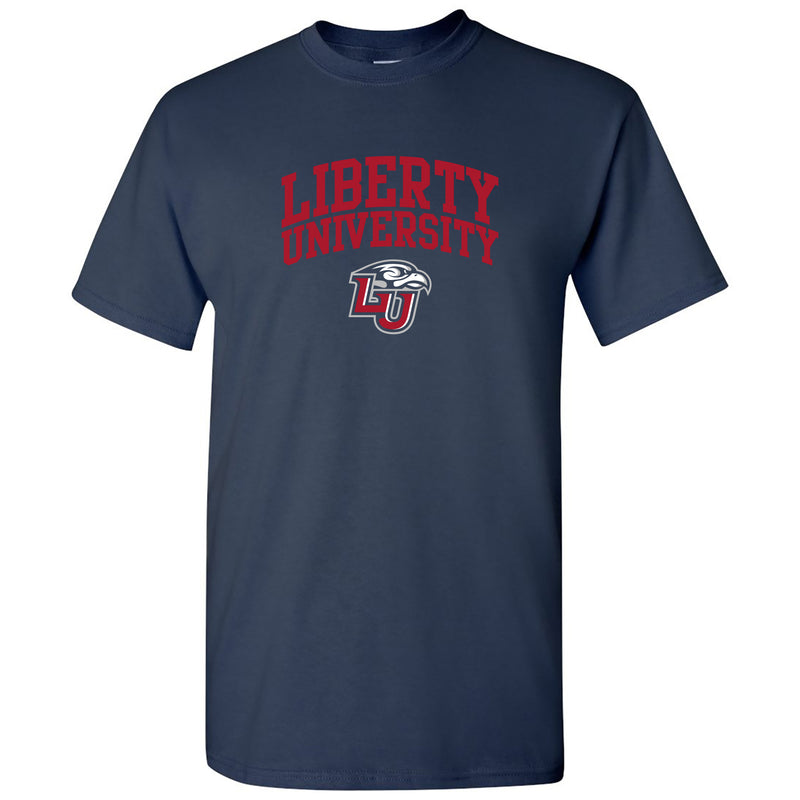 Liberty University Flames Arch Logo T Shirt - Navy