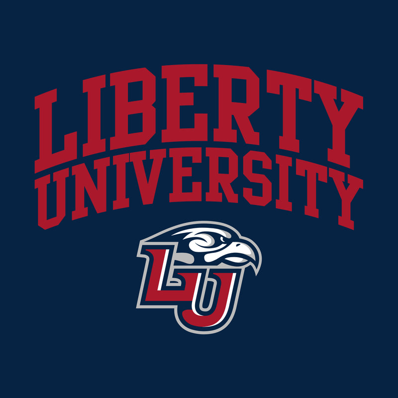 Liberty University Flames Arch Logo Womens T Shirt - Navy