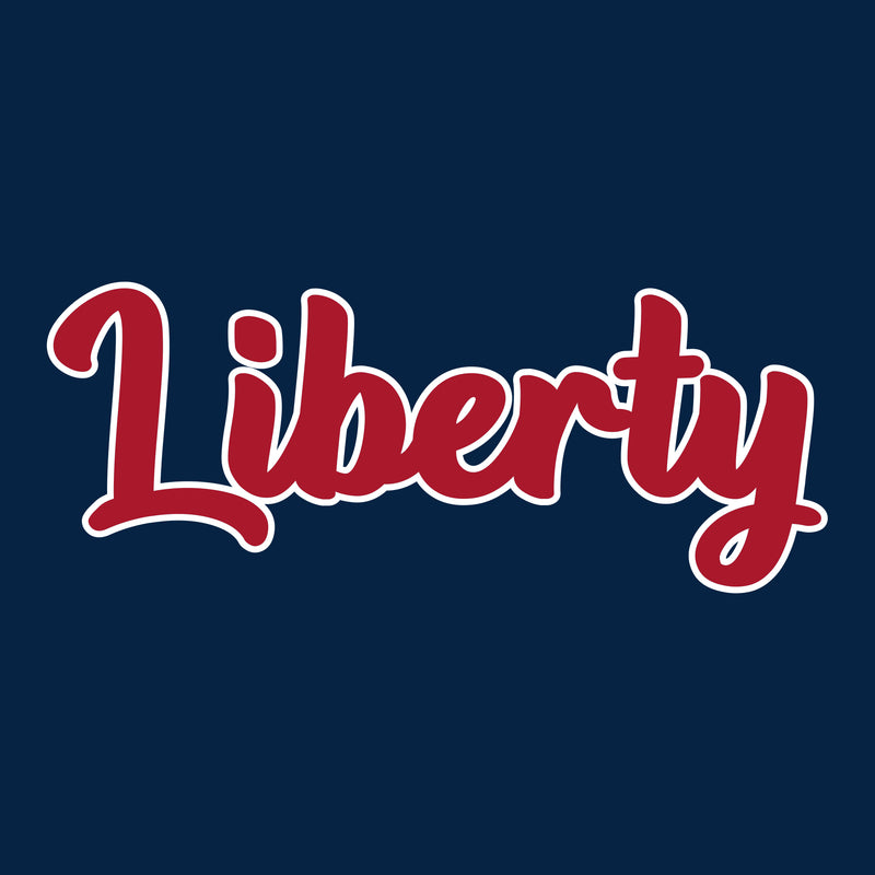 Liberty University Flames Basic Script Heavy Blend Hoodie - Navy