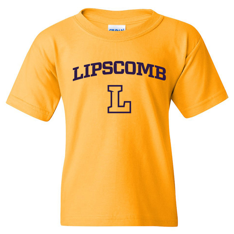 Lipscomb University Bisons Arch Logo Youth Short Sleeve T Shirt - Gold