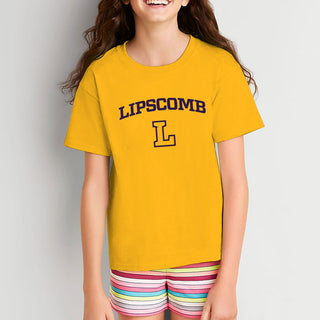 Lipscomb University Bisons Arch Logo Youth Short Sleeve T Shirt - Gold