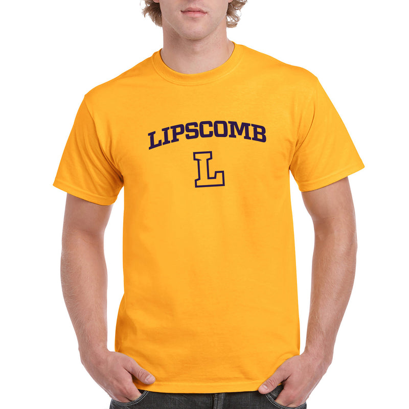 Lipscomb University Bisons Arch Logo Short Sleeve T Shirt - Gold