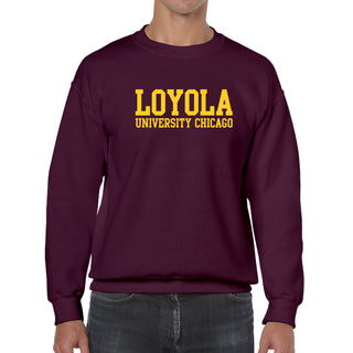 Loyola University Chicago Ramblers Basic Block Crewneck - Maroon