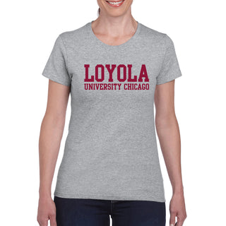 Loyola Chicago Ramblers Basic Block Women's T Shirt - Sport Grey