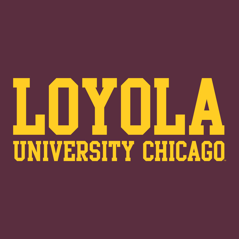 Loyola University Chicago Ramblers Basic Block Long Sleeve T Shirt - Maroon