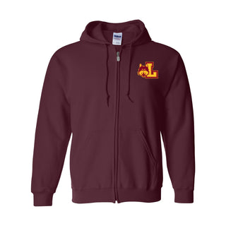 Loyola University Chicago Rambler Left Chest Logo Full Zip Hoodie - Maroon