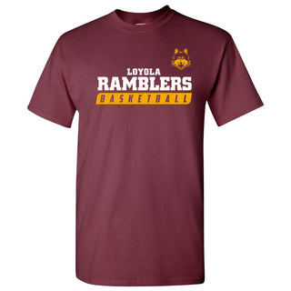 Loyola University Chicago Ramblers Basketball Slant T Shirt - Maroon