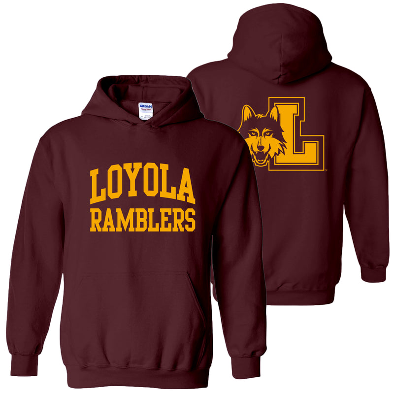 Loyola University Chicago Ramblers Front Back Print Hoodie - Maroon