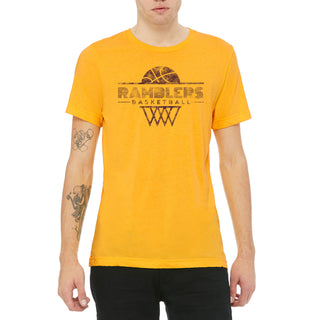 Loyola Chicago Ramblers Oblique Basketball Hoop Canvas Triblend T-Shirt - Yellow Gold