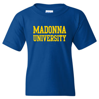 Madonna University Crusaders Basic Block Youth T-Shirt - Royal