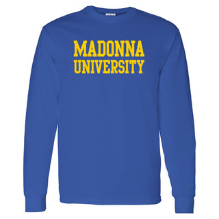 Madonna University Crusaders Basic Block Long Sleeve T-Shirt - Royal