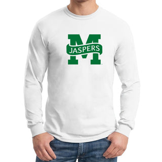 Manhattan College Jaspers Primary Logo Long Sleeve T Shirt - White