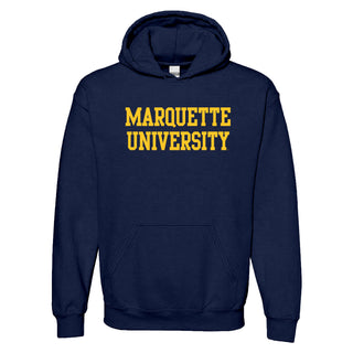 Marquette University Golden Eagles Basic Block Hoodie - Navy