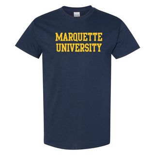 Marquette University Golden Eagles Basic Block Short Sleeve T Shirt - Navy