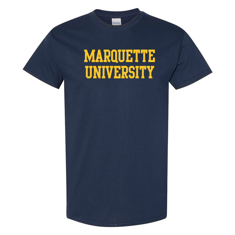 Marquette University Golden Eagles Basic Block Short Sleeve T Shirt - Navy