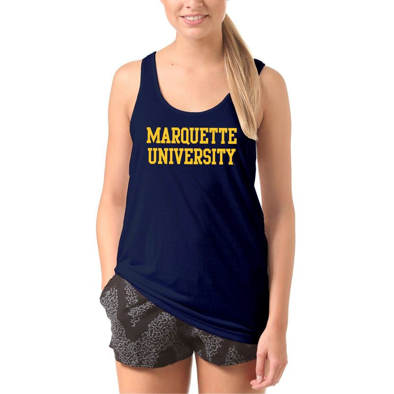 Marquette University Golden Eagles Basic Block Tank Top - Navy