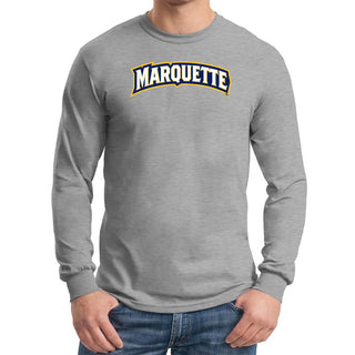 Marquette University Golden Eagles Institutional Logo Long Sleeve - Sport Grey