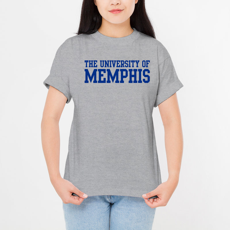 Memphis Tigers Basic Block Short Sleeve T-Shirt - Sport Grey