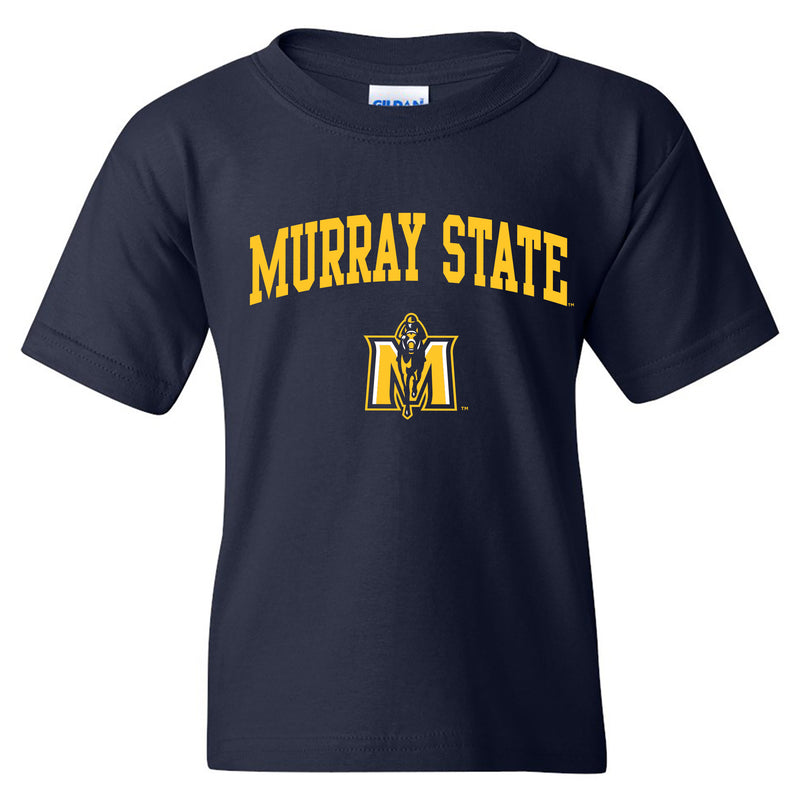 Murray State University Racers Arch Logo Youth Short Sleeve T Shirt - Navy