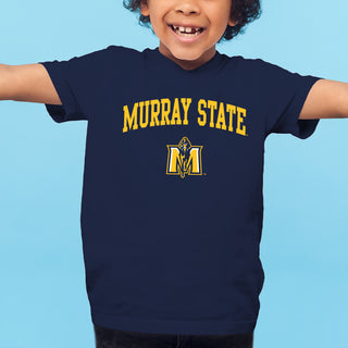 Murray State University Racers Arch Logo Youth Short Sleeve T Shirt - Navy