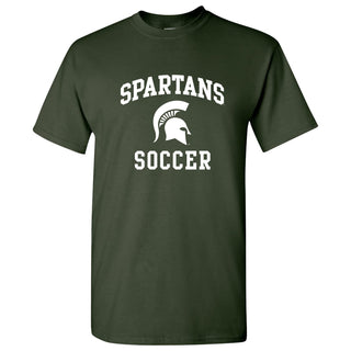 Michigan State University Spartans Arch Logo Soccer Short Sleeve T Shirt - Forest