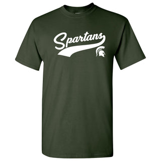 Michigan State University Spartans Baseball Jersey Script Short Sleeve T-Shirt - Forest