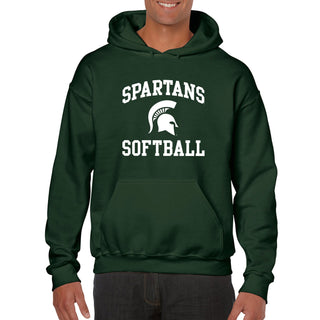 Michigan State University Spartans Arch Logo Softball Hoodie - Forest