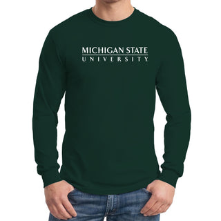 Michigan State University Spartans Institutional Logo Long Sleeve T-Shirt - Forest