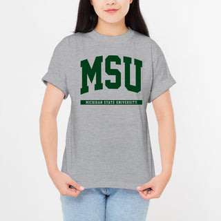 Michigan State  Spartans Initial Arch T-Shirt - Sport Grey