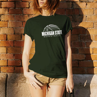 Michigan State University Spartans Basketball Shadow Short Sleeve T Shirt - Forest